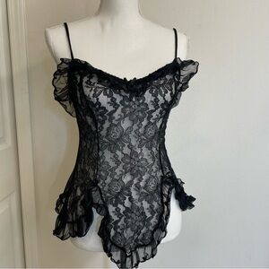 Vintage SEDUCTIVE WEAR by Cinema Etoile Women size M??Black‎ Sheer Nightie  Sexy